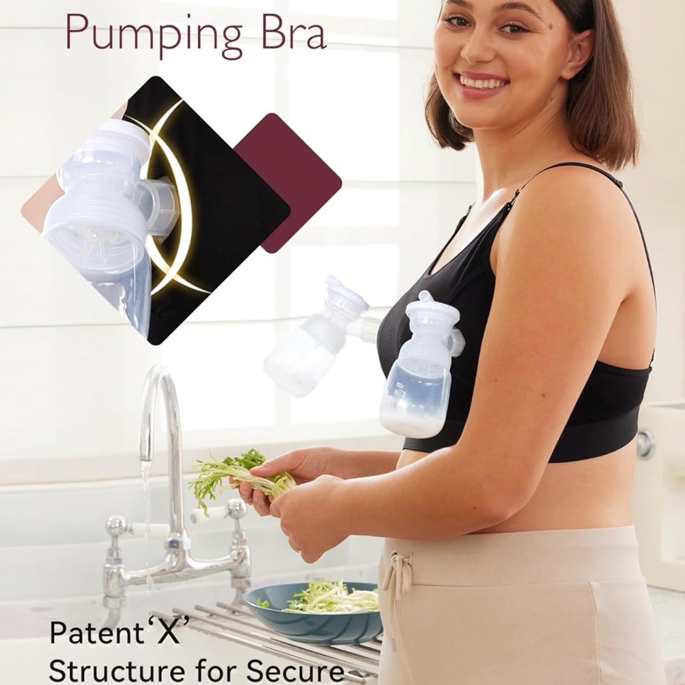 2 Momcozy Black Pumping & Nursing Bras - Picture 5 of 7